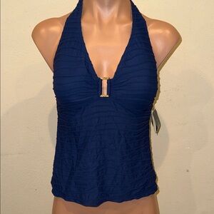 NWT Ralph Lauren halter Tankini top indigo